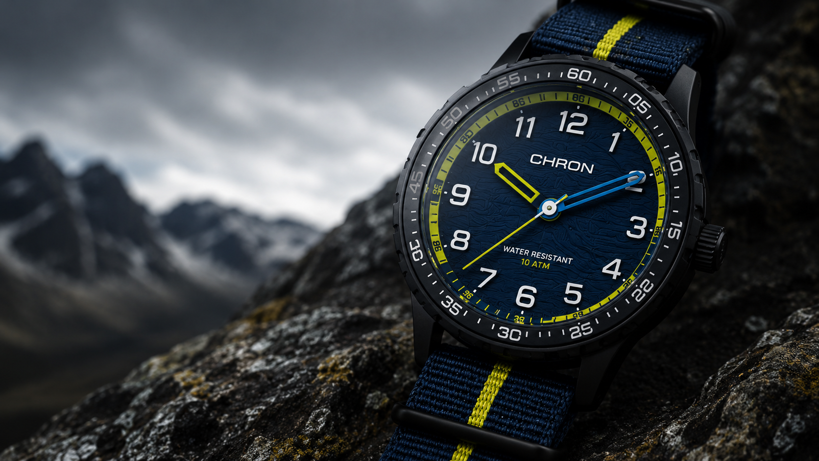 Watch on wrist outdoors